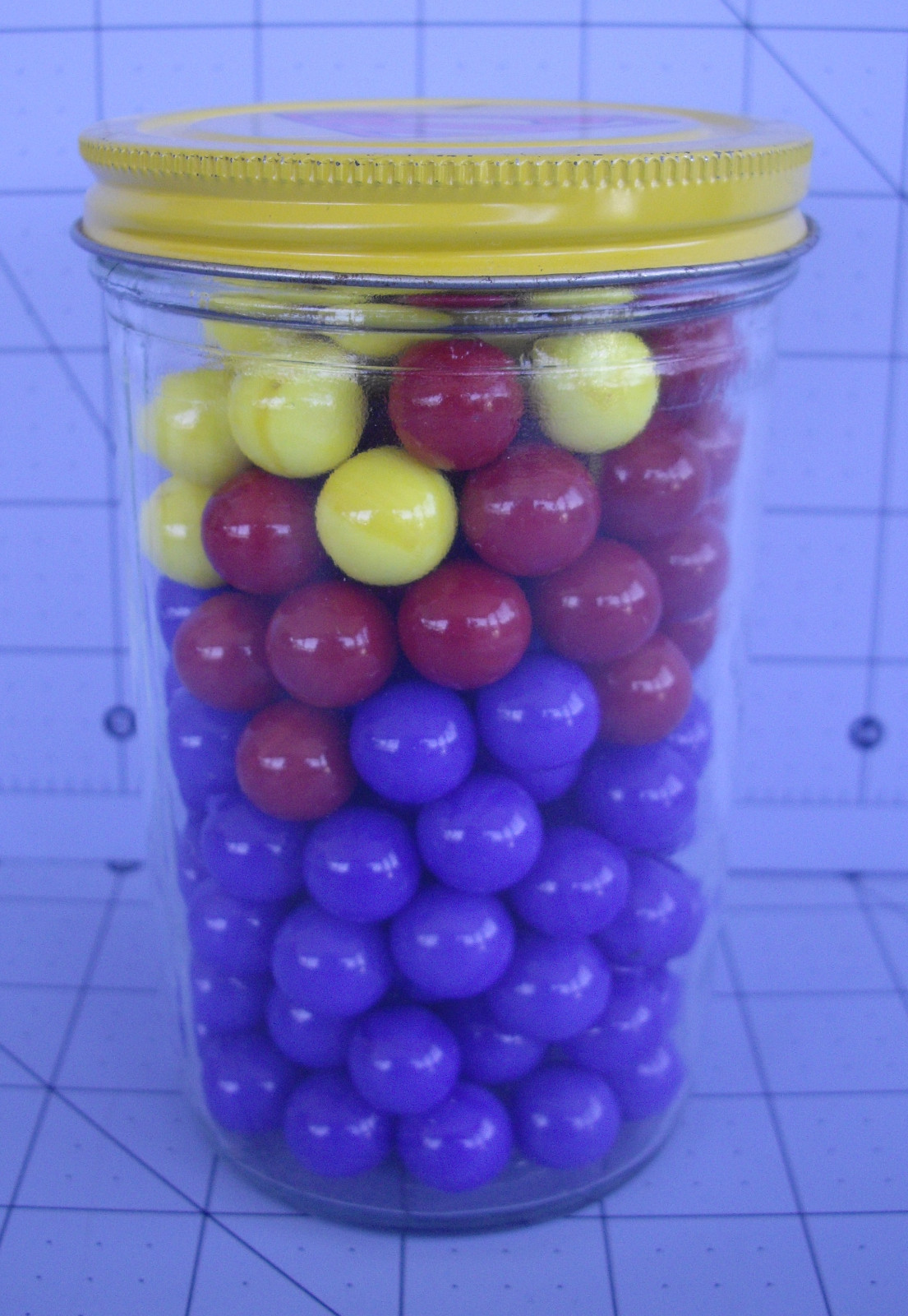 Superman Peanut Butter Jar 150 Marbles Red & Blue & Yellow Free Shipping in USA