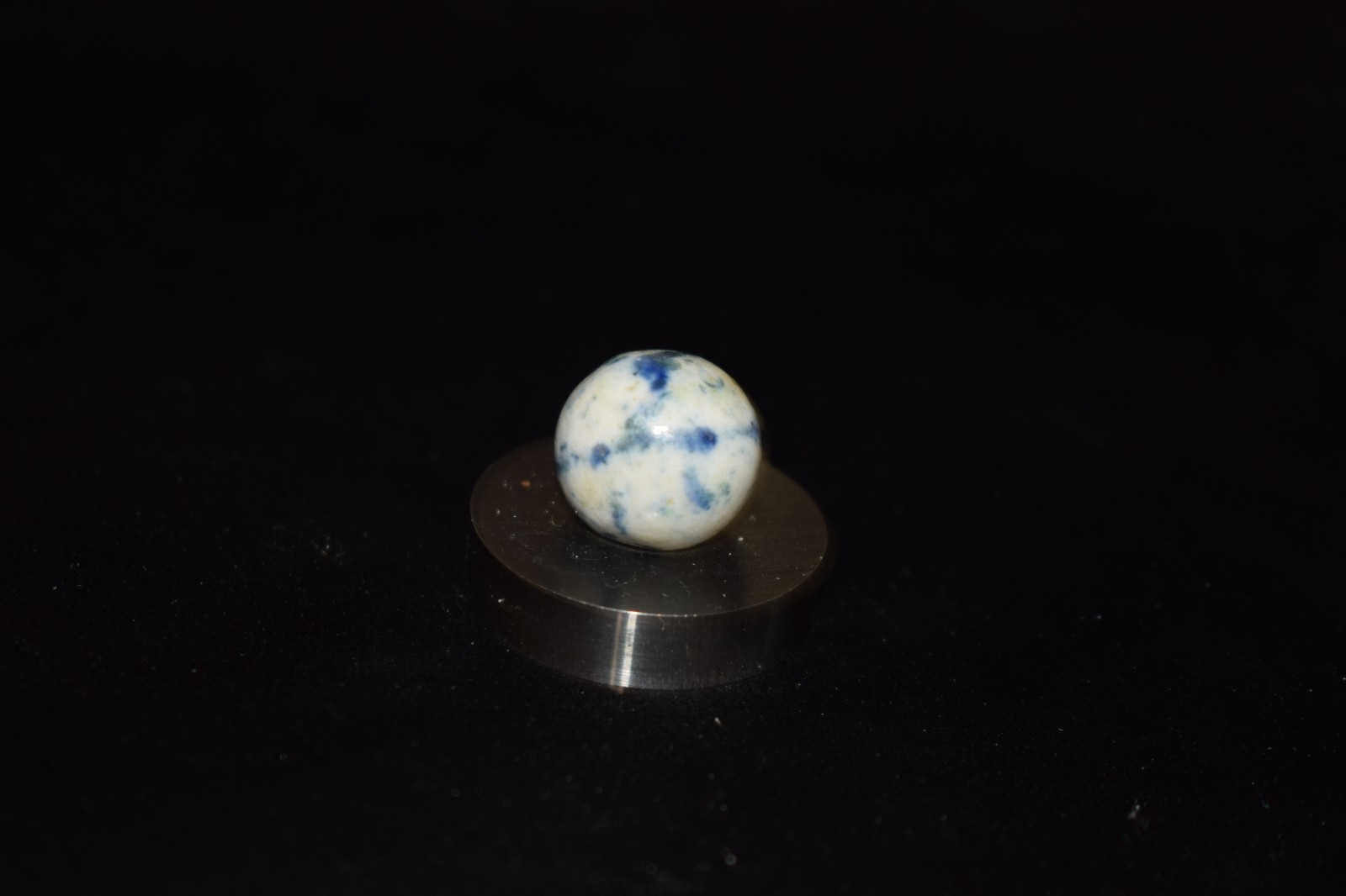 🦅➖⏩Antique German⬛🟥🟨 China Cobalt & Jasper Glazed Clay Marble Size .593″ VGC