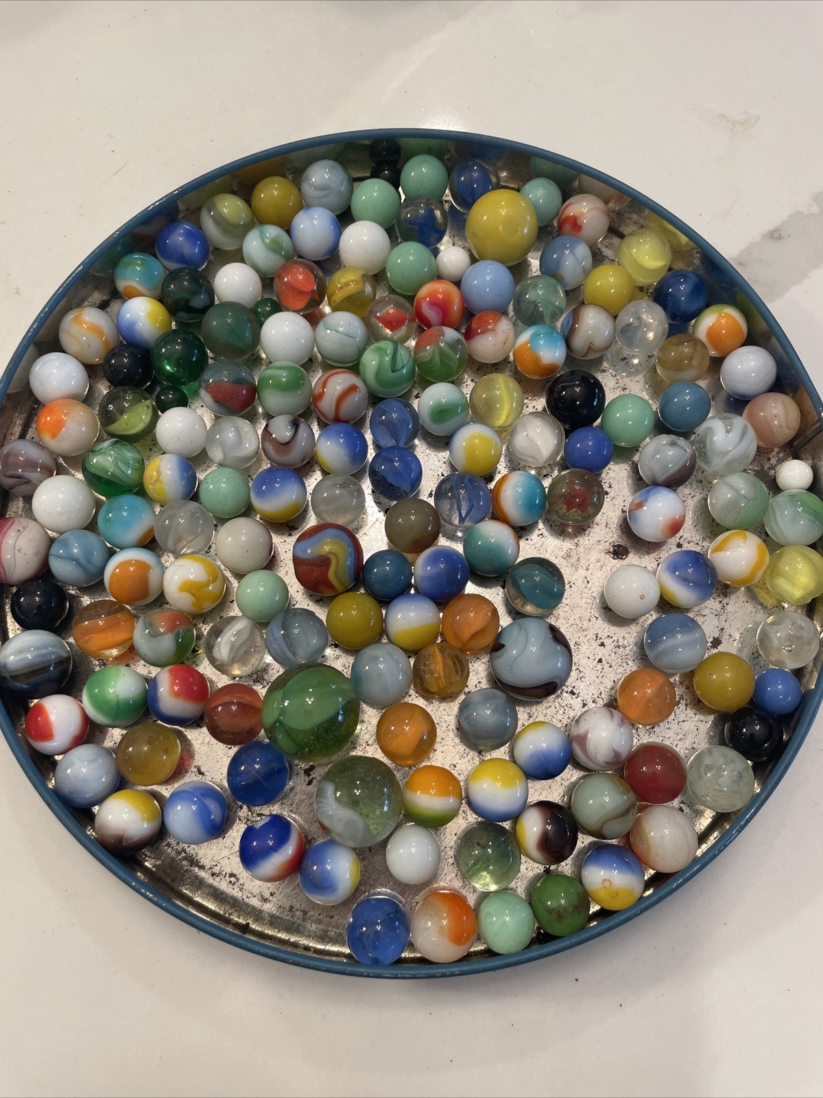 Huge lot of vintage marbles. 150 total