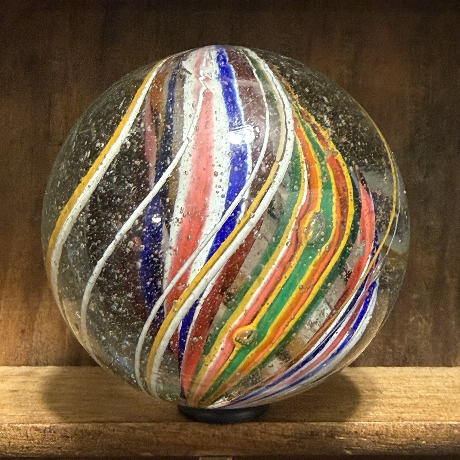 Large Antique German Handmade Divided Core Marble 1-25/32” Near Mint(+) | 316