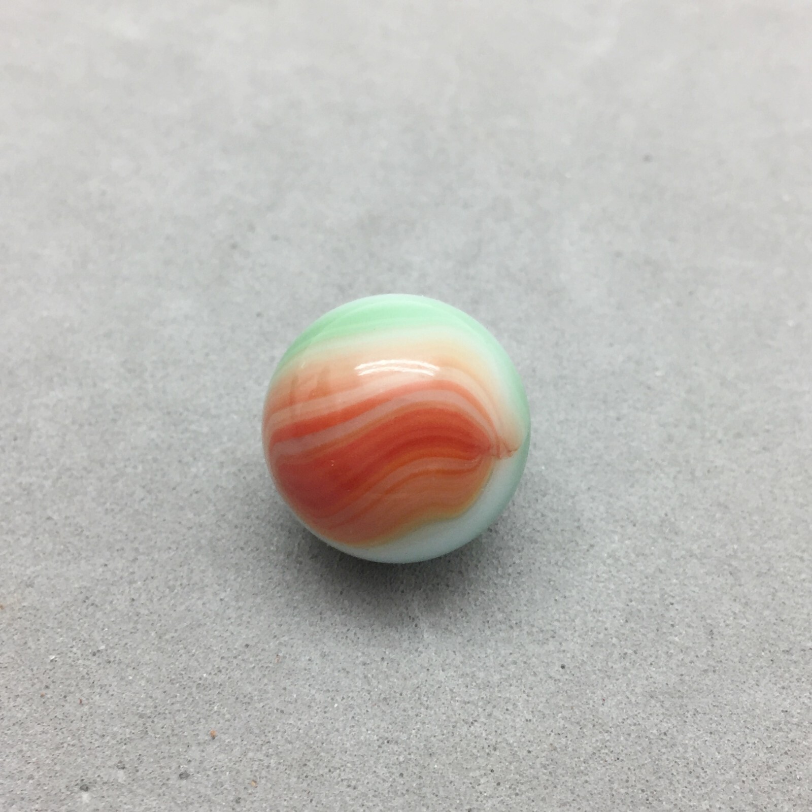 Glass Marble Toy Green Red Swirl 3/4″ Vintage Game Replacement Part Collector