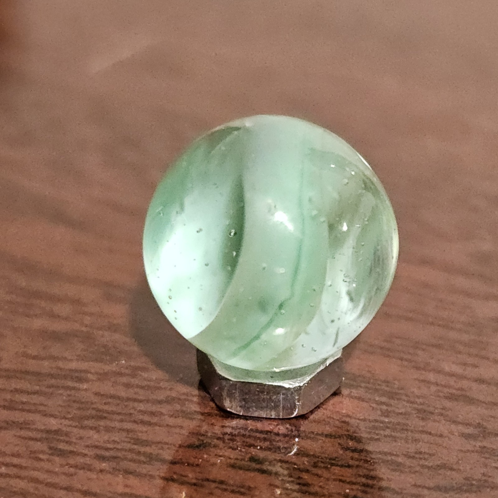 Vintage CE Bogard Green Floppy Hybrid .593″ Glass Marble