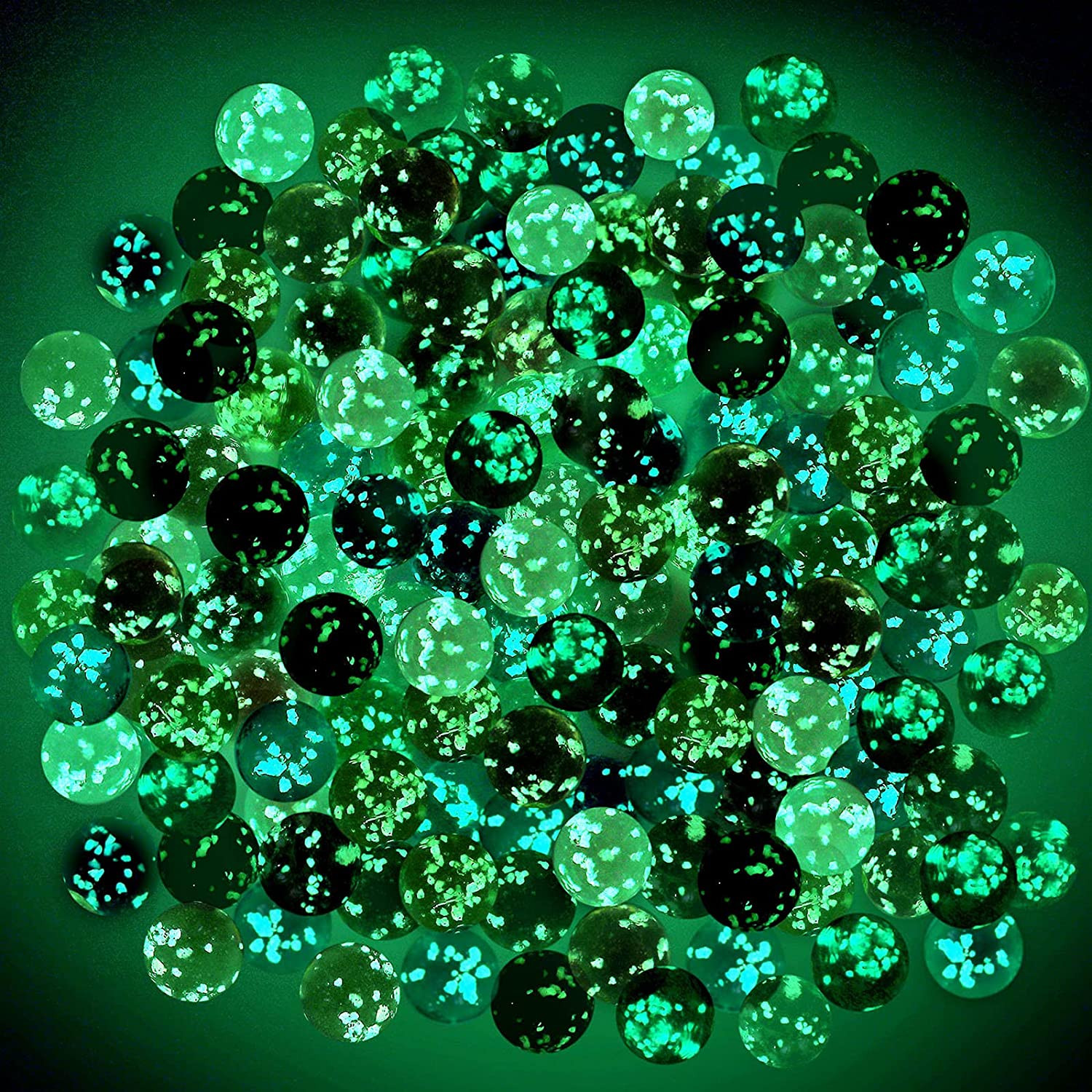 100 Pieces Colorful Glass Marbles Glow in the Dark Multi-Color Luminous Glowing