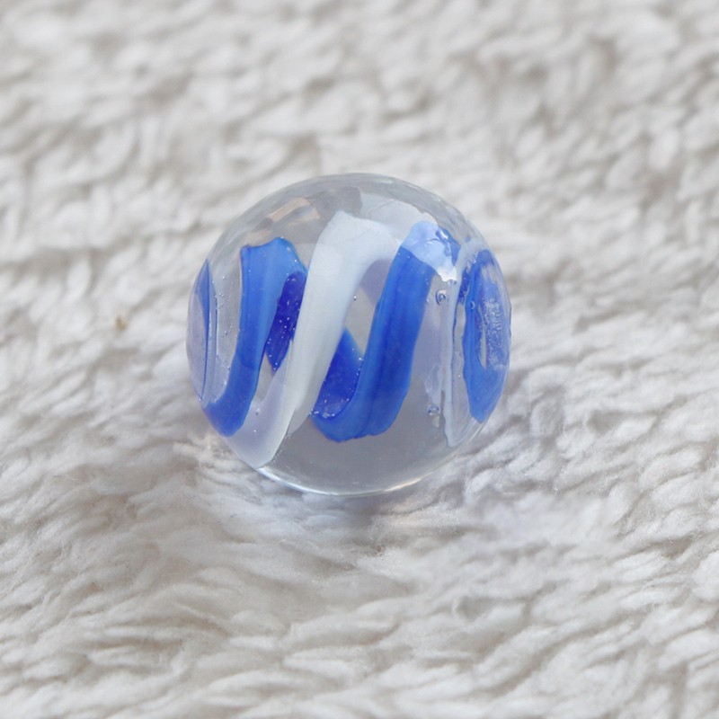 16mm Glass Beads Marbles Solid Ball Decorative Sphere Blue White Kids Toy Games