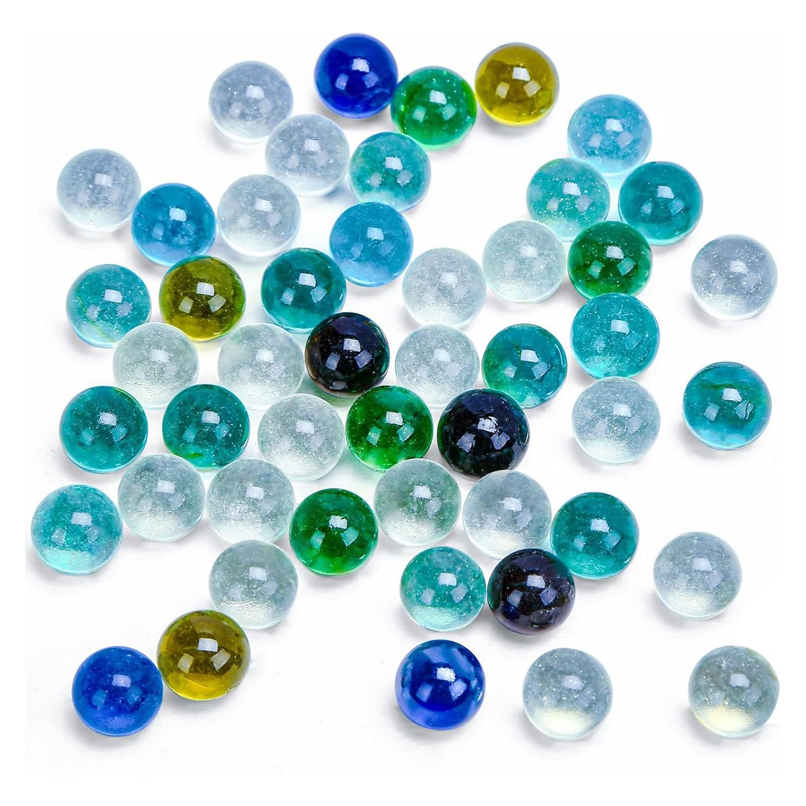 50 PCS Beautiful Player Marbles Bulk for Marble Games, Multiple Colors(1 Whistl