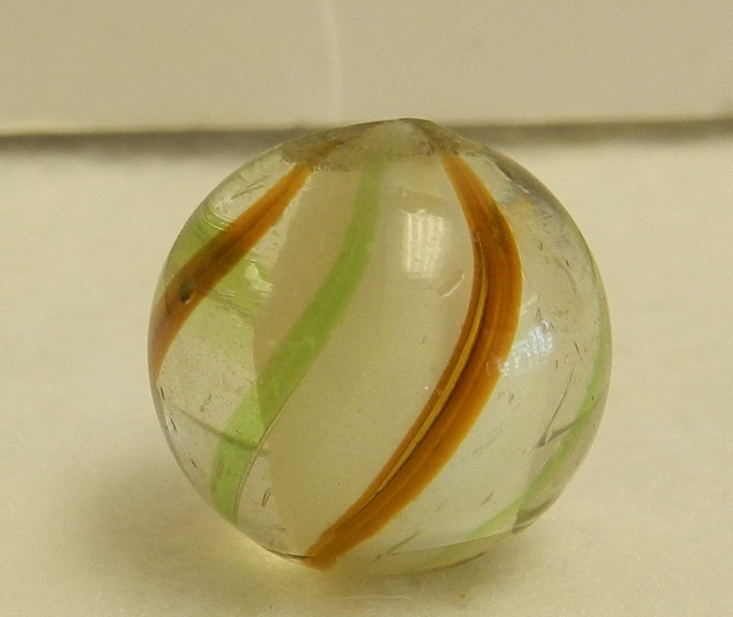 #20285m *Mint* Vintage German Handmade Solid Core Swirl Marble .67 In