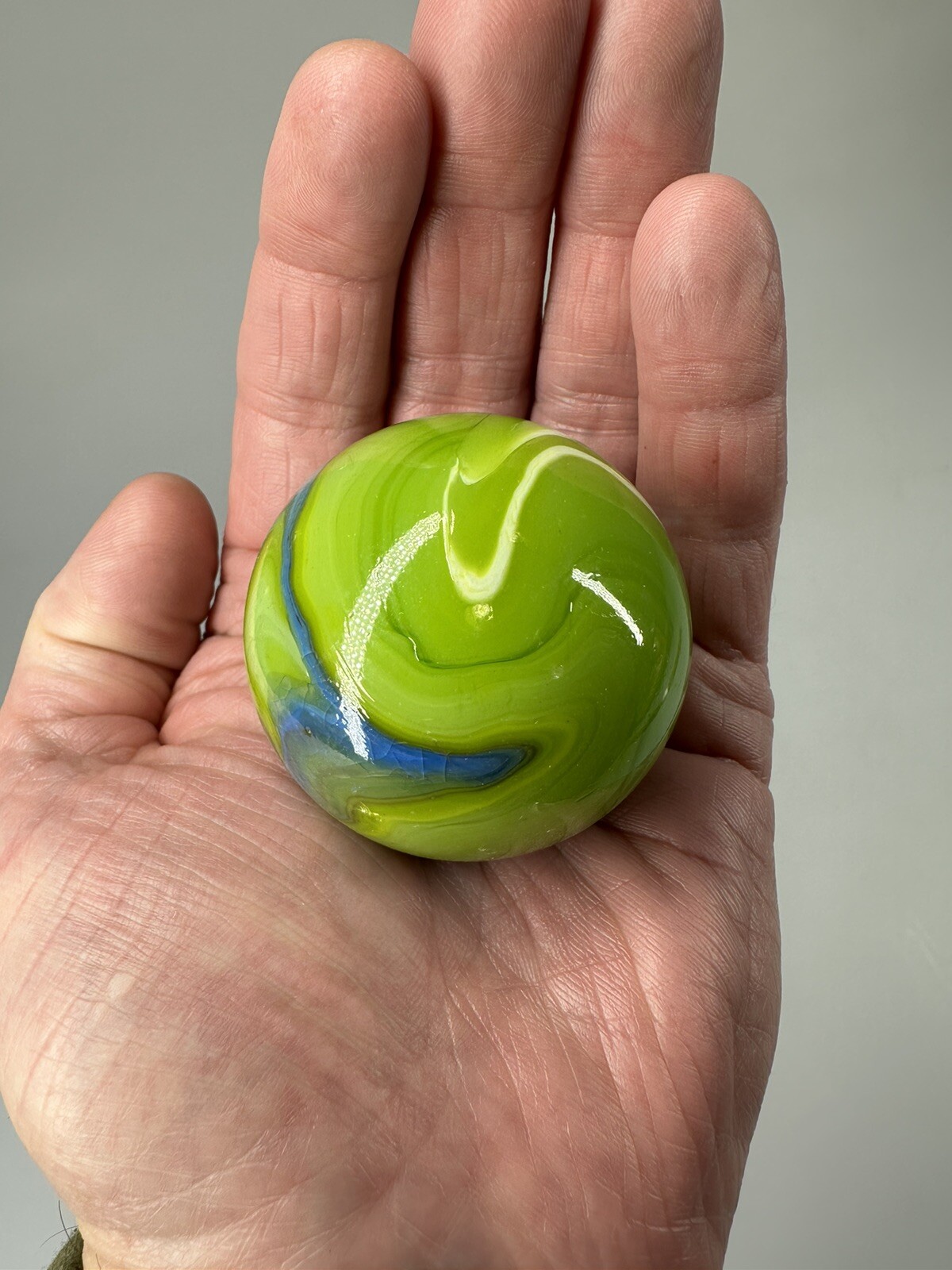Toe Breaker 50mm (2″) MERMAID Green/Blue Swirl Marbles glass Toebreaker HUGE