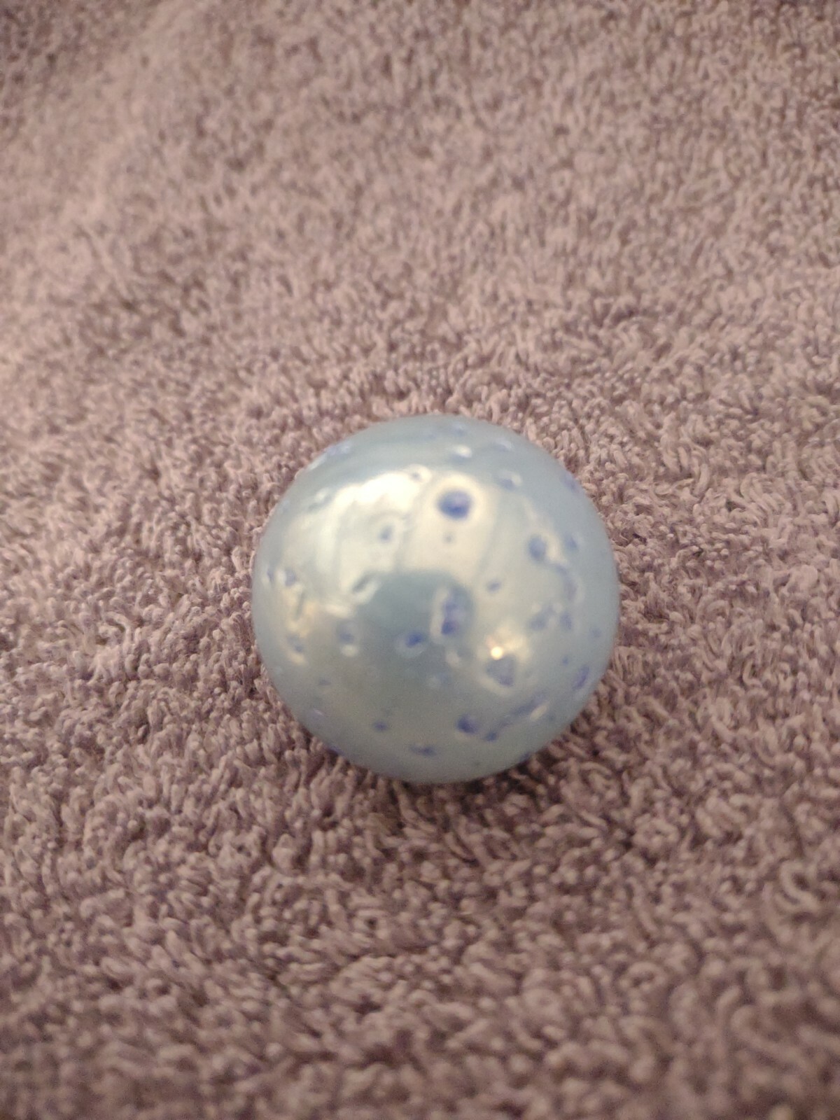 Vintage Blue Speckled Asteroid Marble – Iridescent Gloss – 3 cm