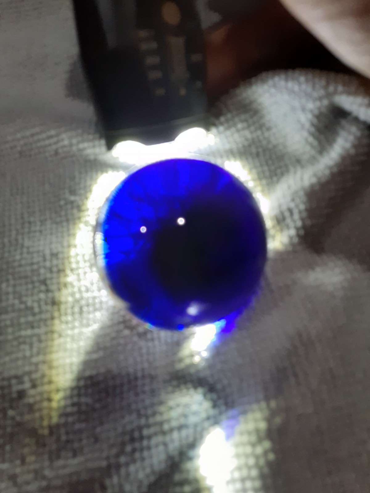 Hand Blown Glass Marble 1″-3/16 Diameter Deep Blue Galaxy design