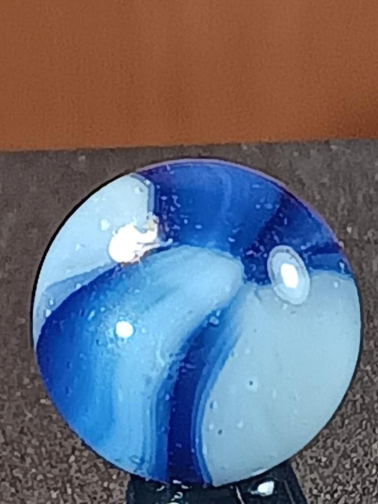 19/32″ Peltier Midnight Lapis Blue Ice White Clear Rainbo NM Serious Marble B298