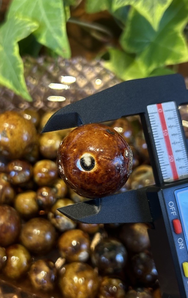 *175 Count* ANTIQUE BENNINGTON MARBLES~ Brown Salt Glazed Clay~