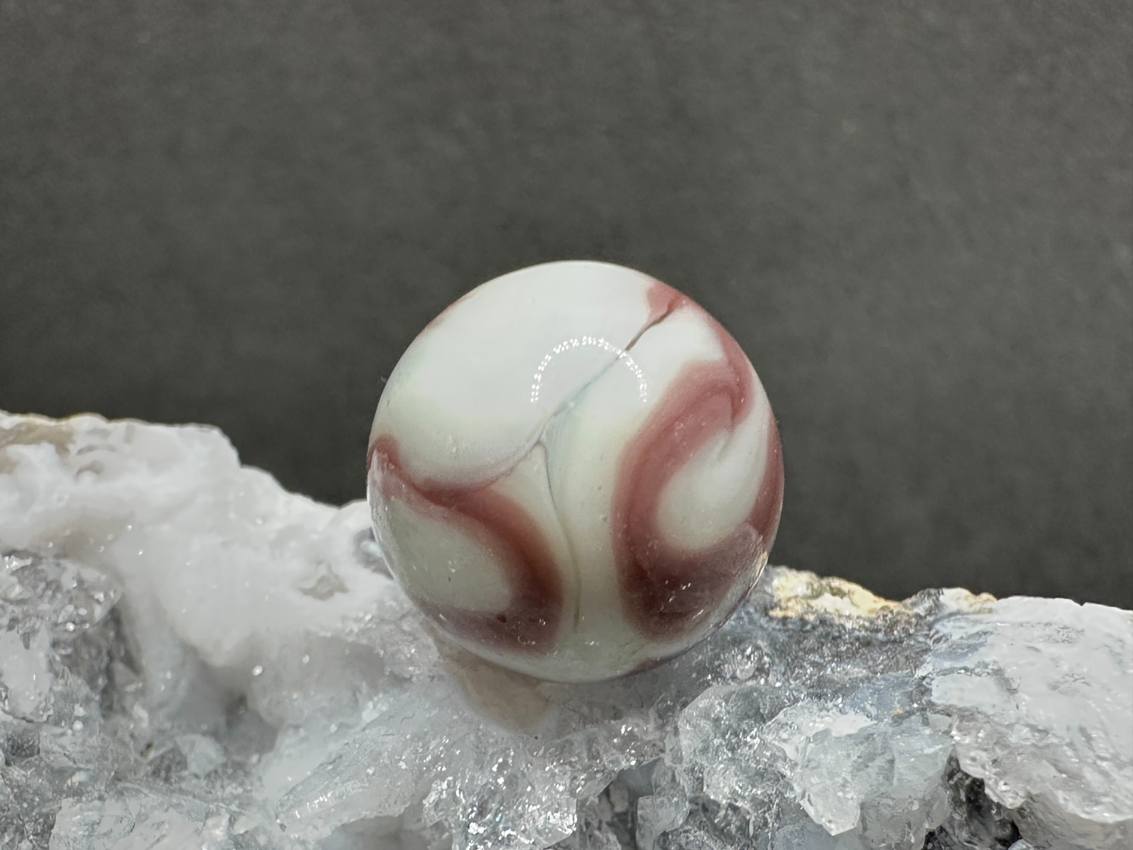 Vintage Alley Agate West Virginia Swirl Marble – Lavender Purple & White – .62″