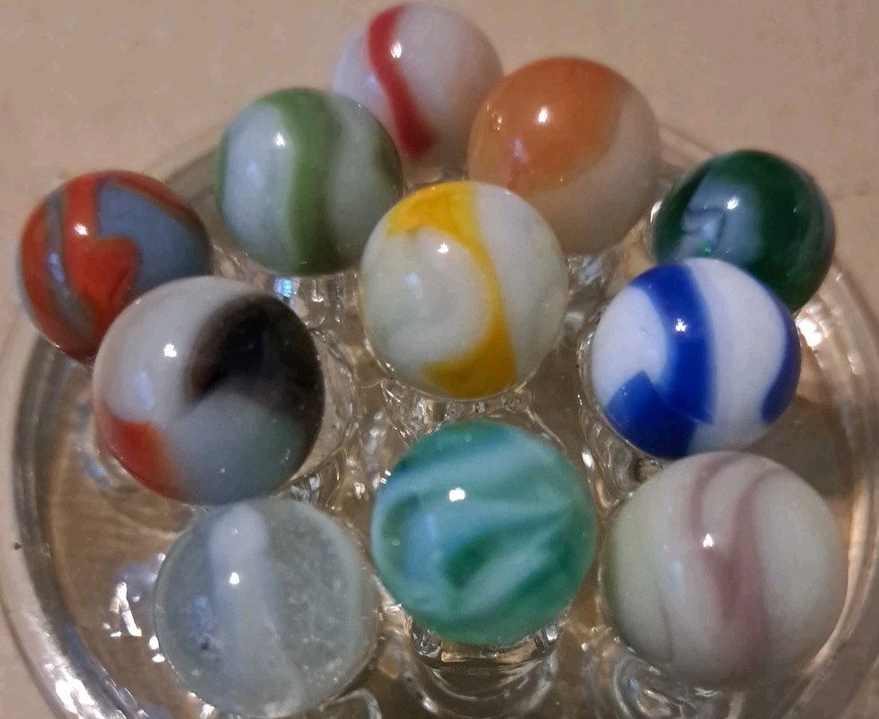 Lot Of 11 Estate Sale Marbles Mixed Colors