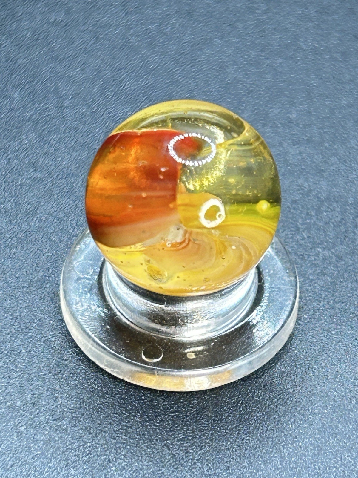 Vintage Peltier National Line Rainbo Fruit Cocktail Or Sunset Marble 0.591”