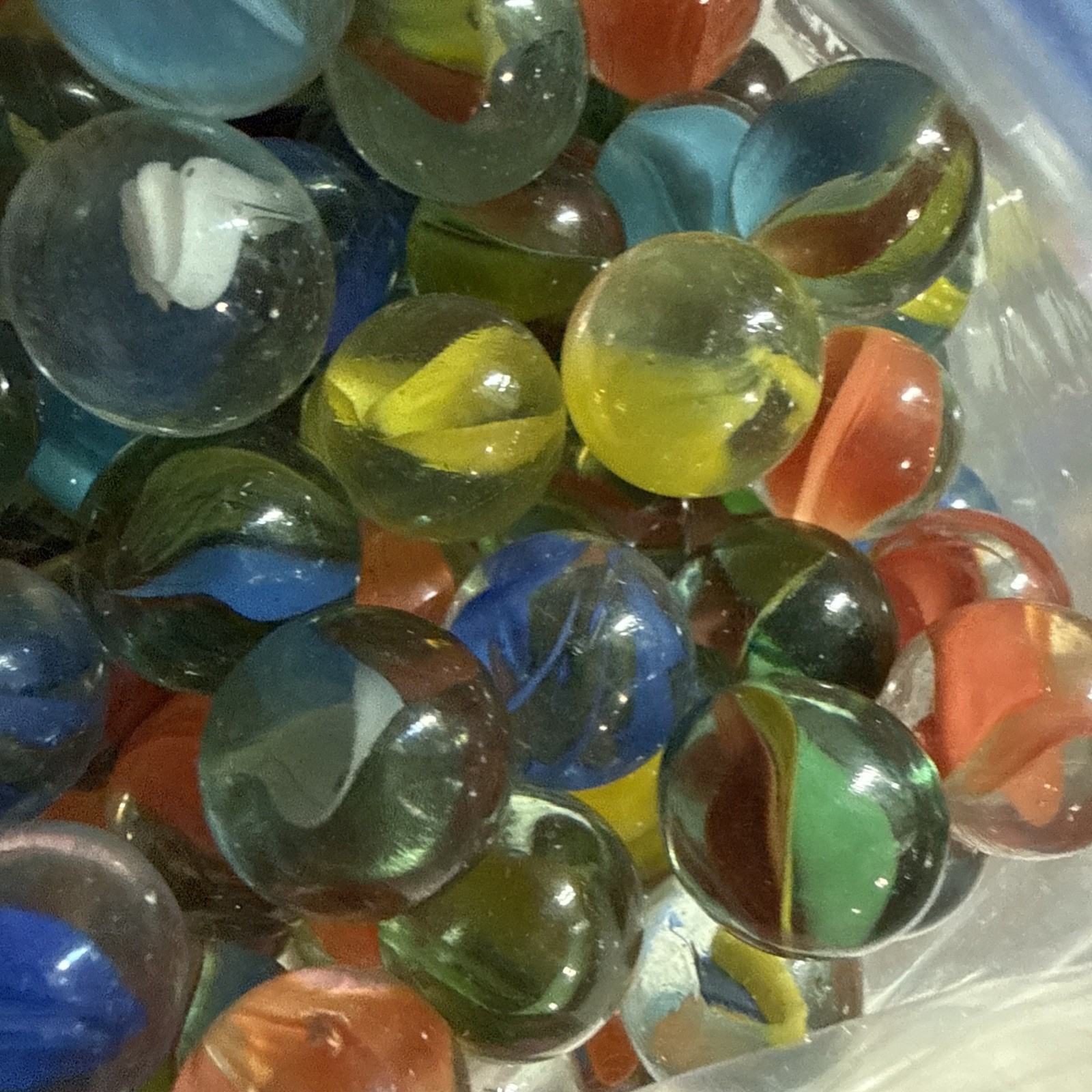 Vintage Mixed Glass Marbles Bulk Lot Cat Eye Swirl Shooter Marbles 4+ Pounds