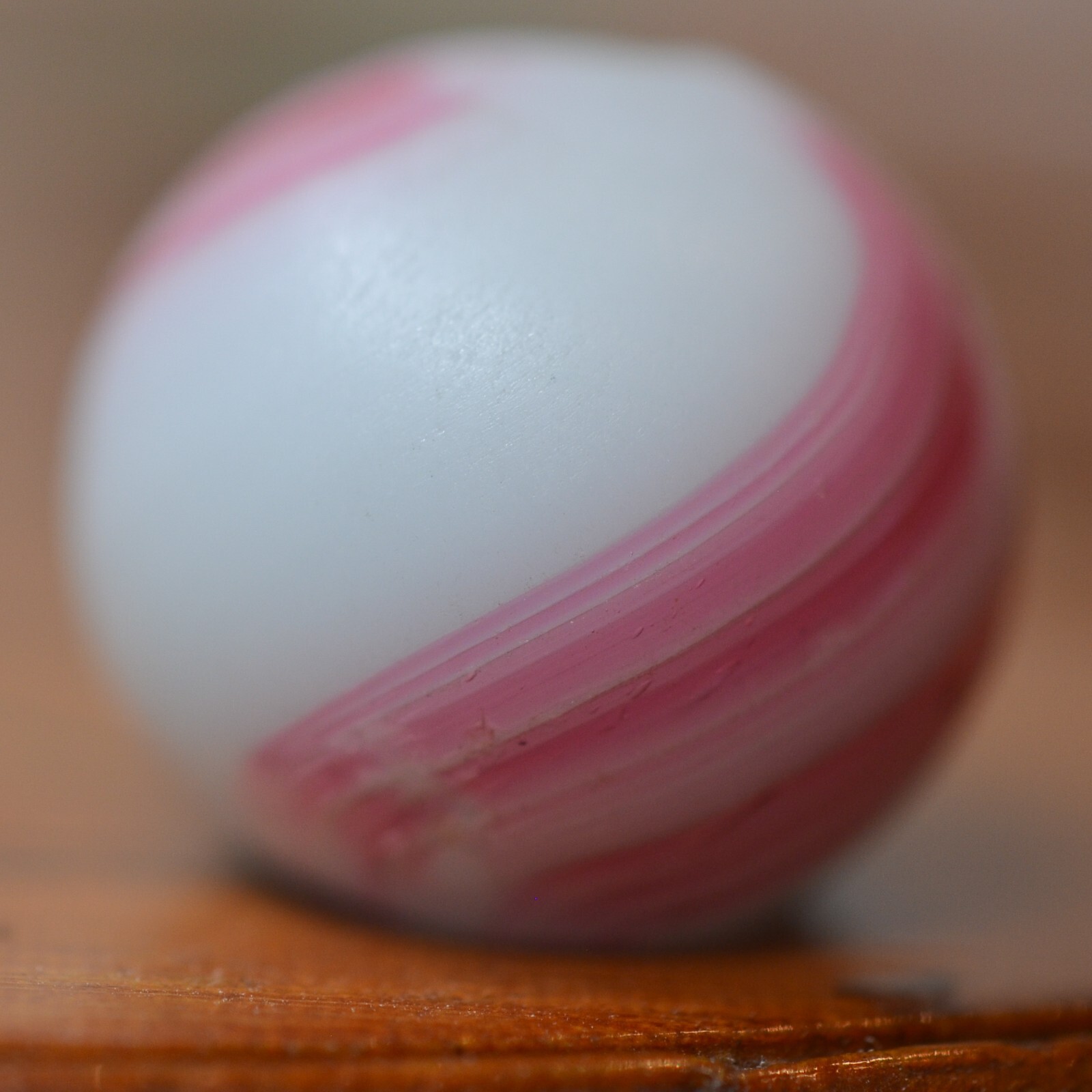 Handmade Pink Banded Opaque Marble, 11/16 in, Near Mint, Germany 1860-1920 S1507