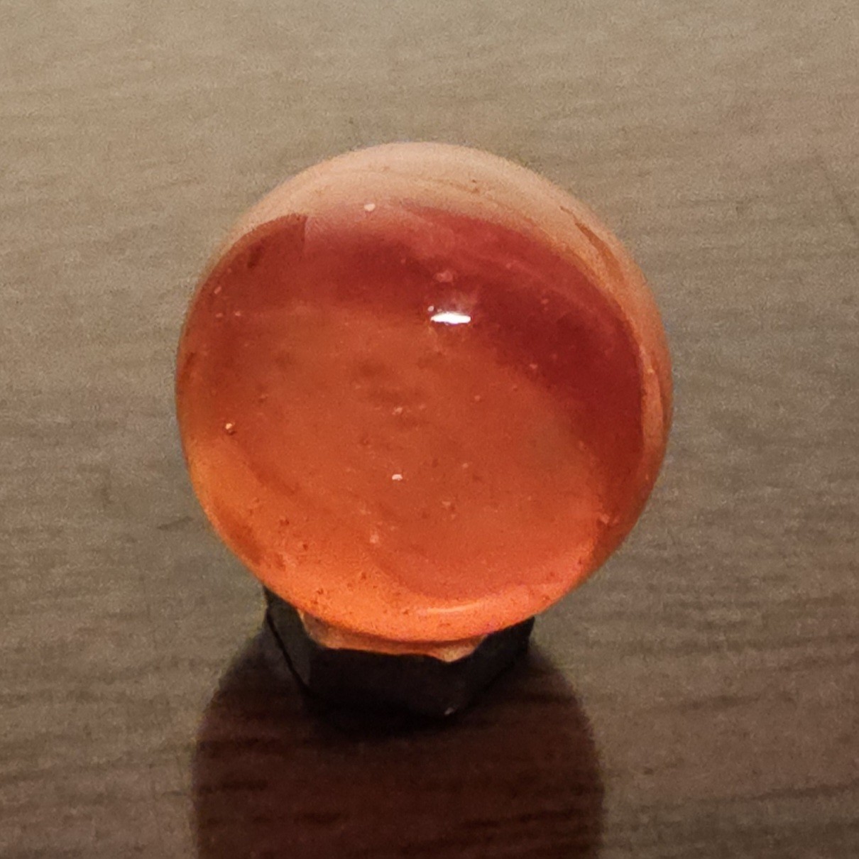 Vintage C.E. Bogard & Sons Orange 4 Lobe Cats Eye. 625 Marble Bubbles