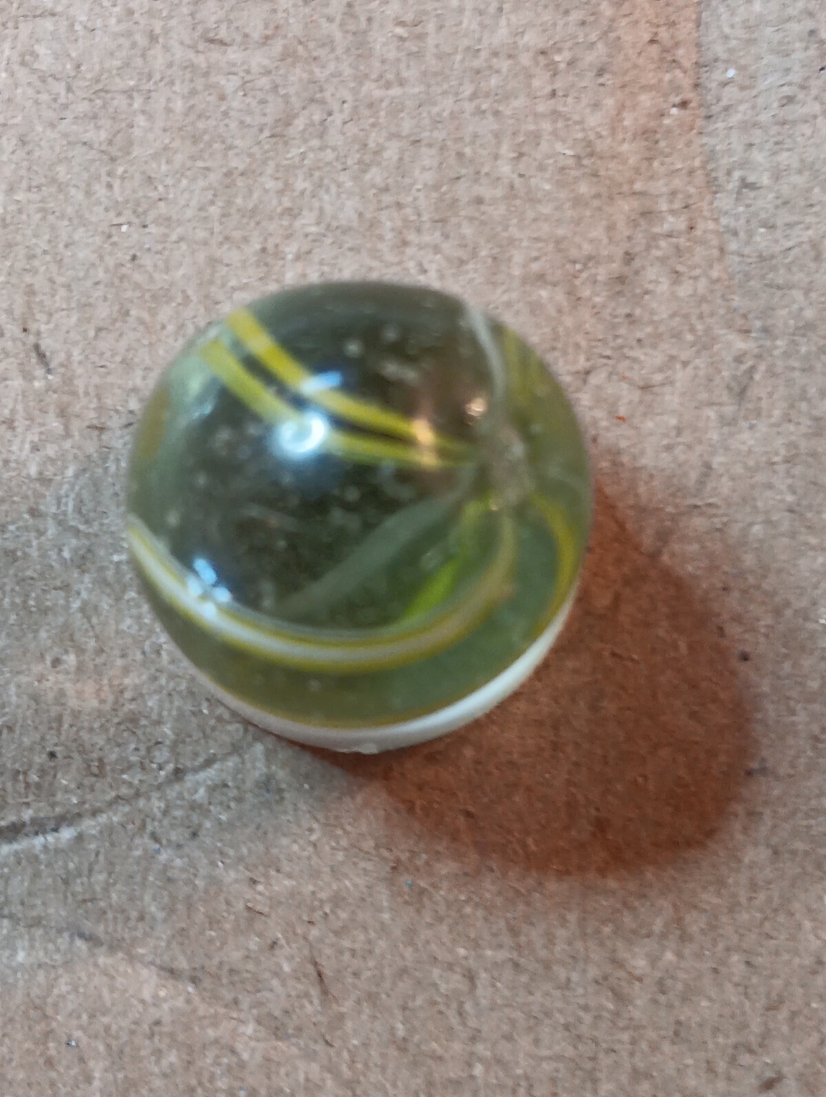 Vintage German Marbles 1 Coreless.62 Inch. 1white Core Latticinio .68 Inch