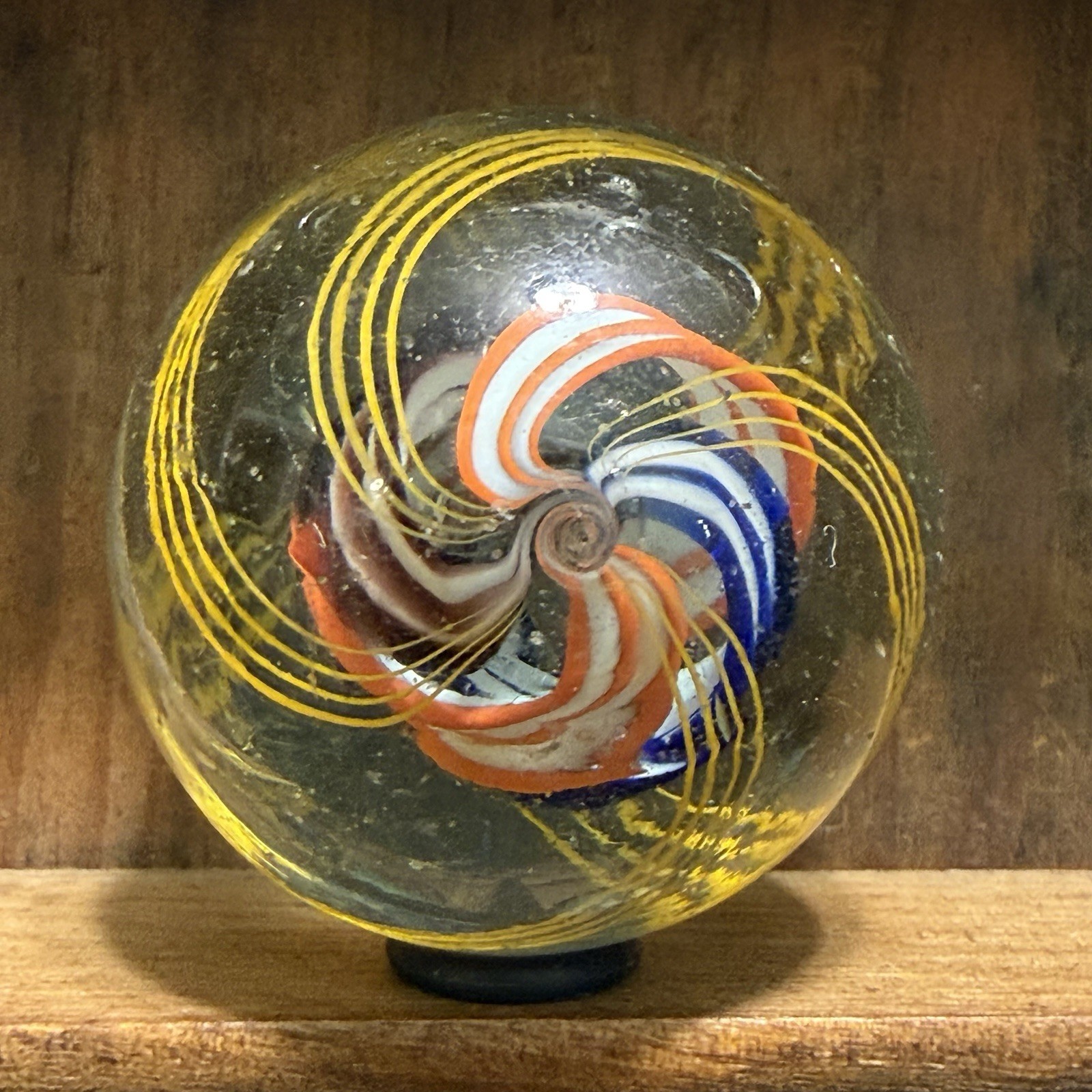 Large Antique German Handmade Divided Core Marble 1-17/32” Near Mint(+) | 316