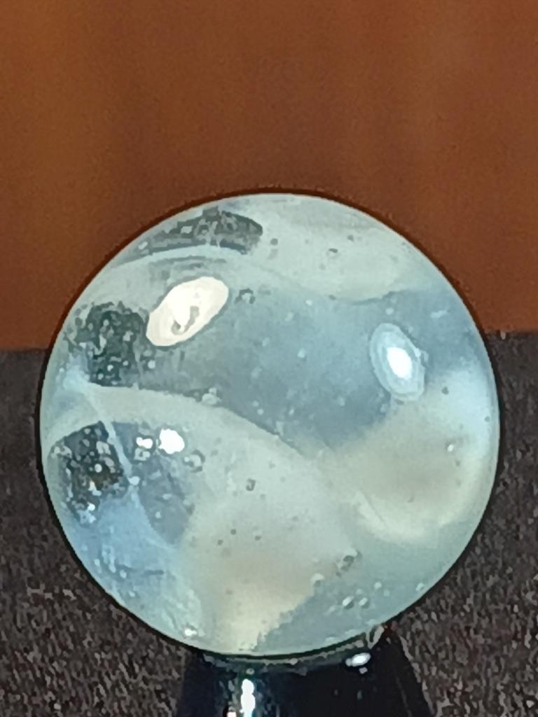 5/8″ Akro Vacor Ice White Slag Swirl Near Mint Serious Marble B385