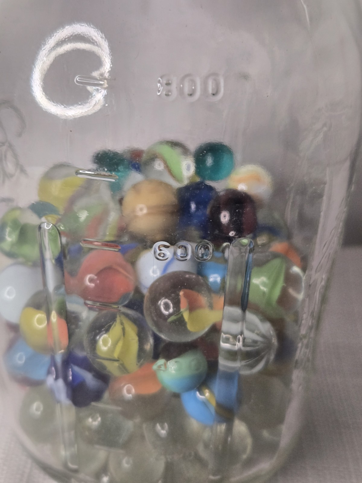 Vintage Marbles Ball Mason Jar LOT MIXED 100+ Marbles GLASS JAR with Lid