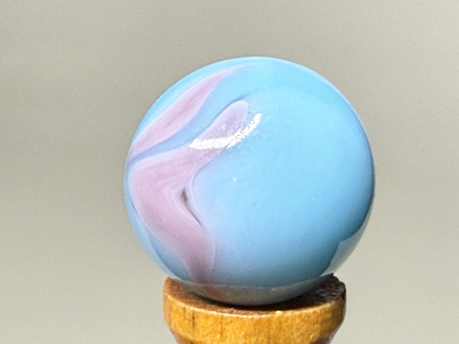 Alley Agate Co Blue Lady Swirl Marble Pennsboro .62” Wet Mint