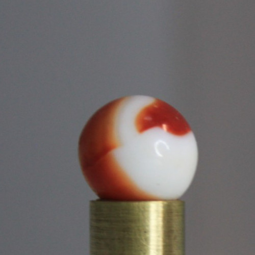 AKRO AGATE CORKSCREW GLASS MARBLE SPIRAL RED OPAQUE WHITE 5/8″ VINTAGE TARGET
