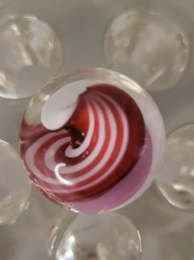 Original Handmade Multi Color Swirled Glass Marble Polished Mint 23mm