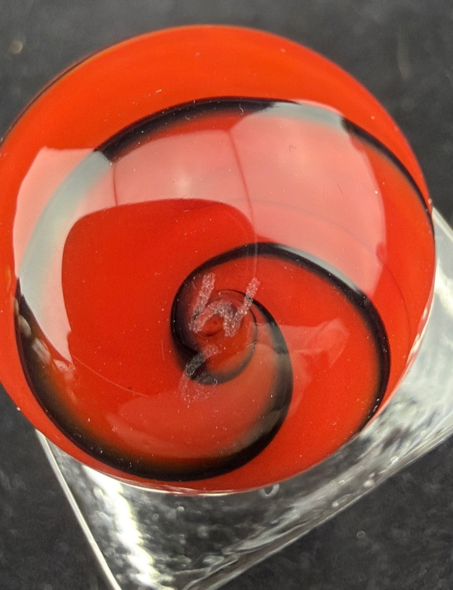 Steve Willis 2006 Handmade Lampwork Art Glass Marble 1.05″ Near Mint Signed W6
