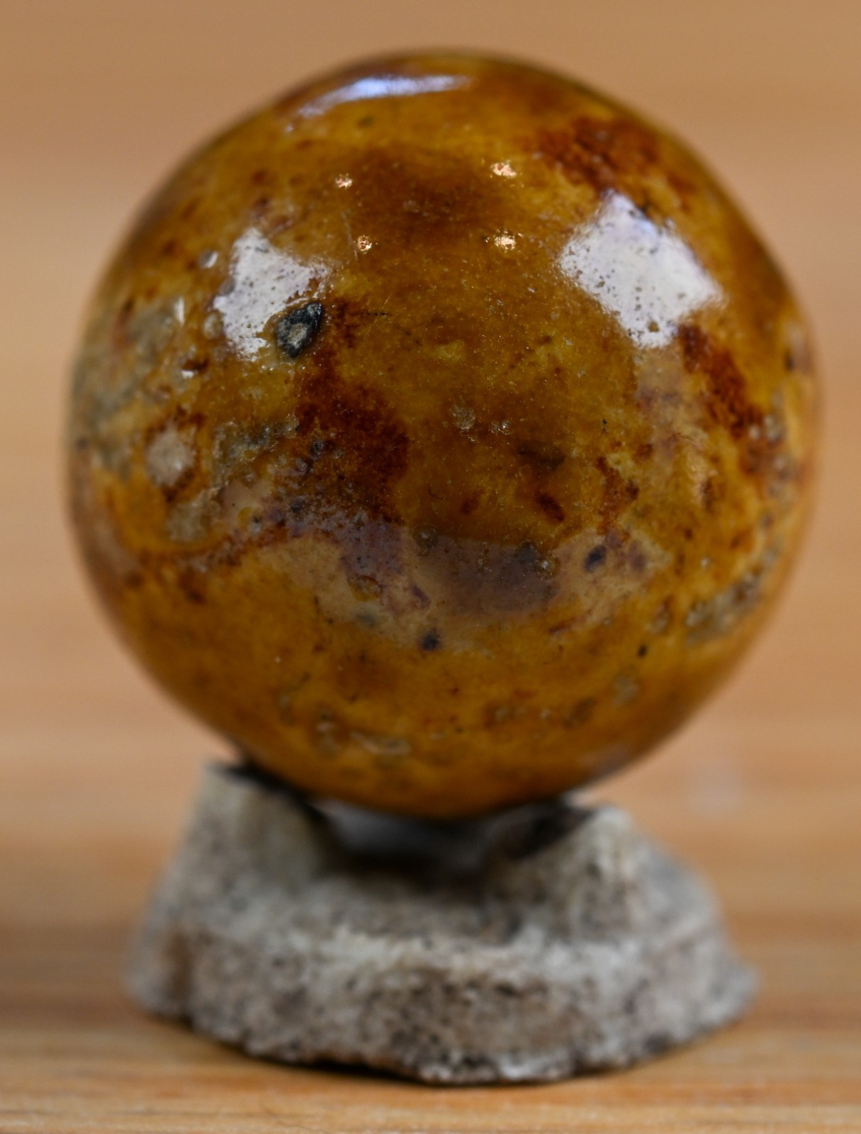Brown Handmade Bennington Marble & Old German Firing Stand, 0.9 inch Mint S1705
