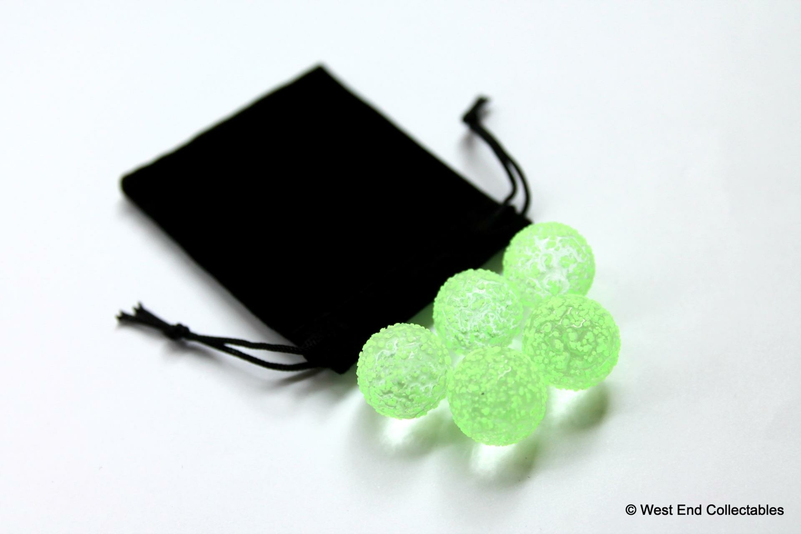 5 x 16mm Glowing Glow in the Dark Crystal Textured Toy Glass Marbles in Gift Bag