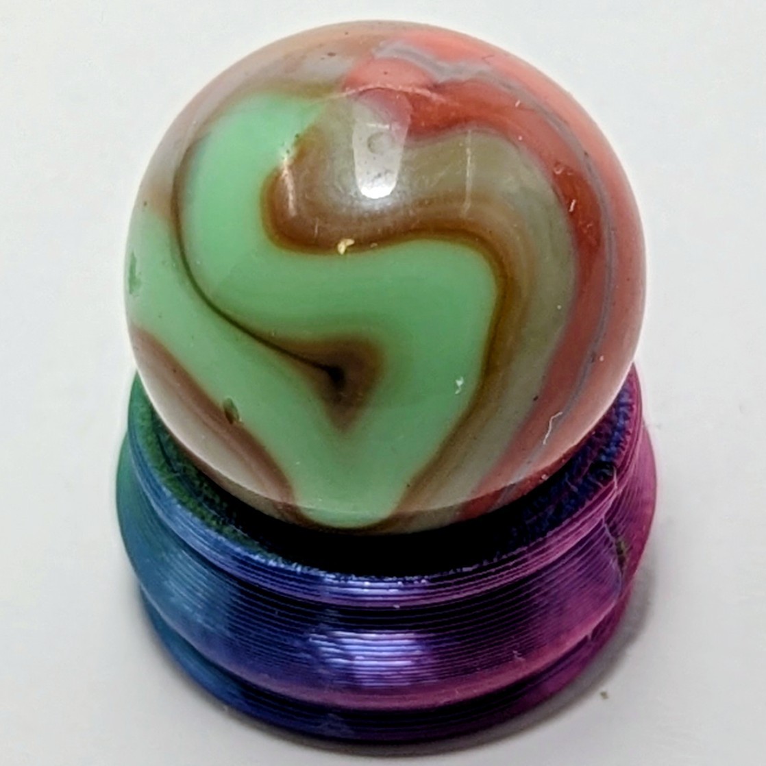 Polished Mint ALLEY AGATE WOODLAND CAMO With Oxblood 1932-1936 .62” Near Mint