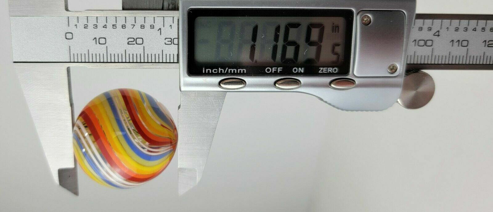 Handmade Contemporary Art Glass Rainbow Shooter Marble 1.17″ Diameter Jody Fine?