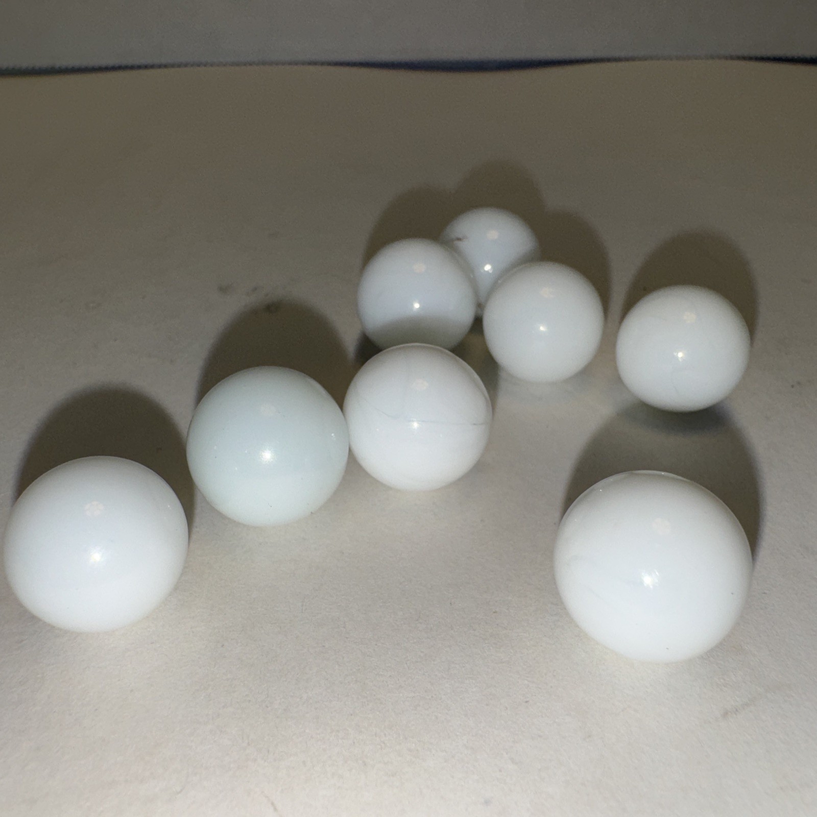Lot Of 8 Vintage Pure White Marbles 1/2 in