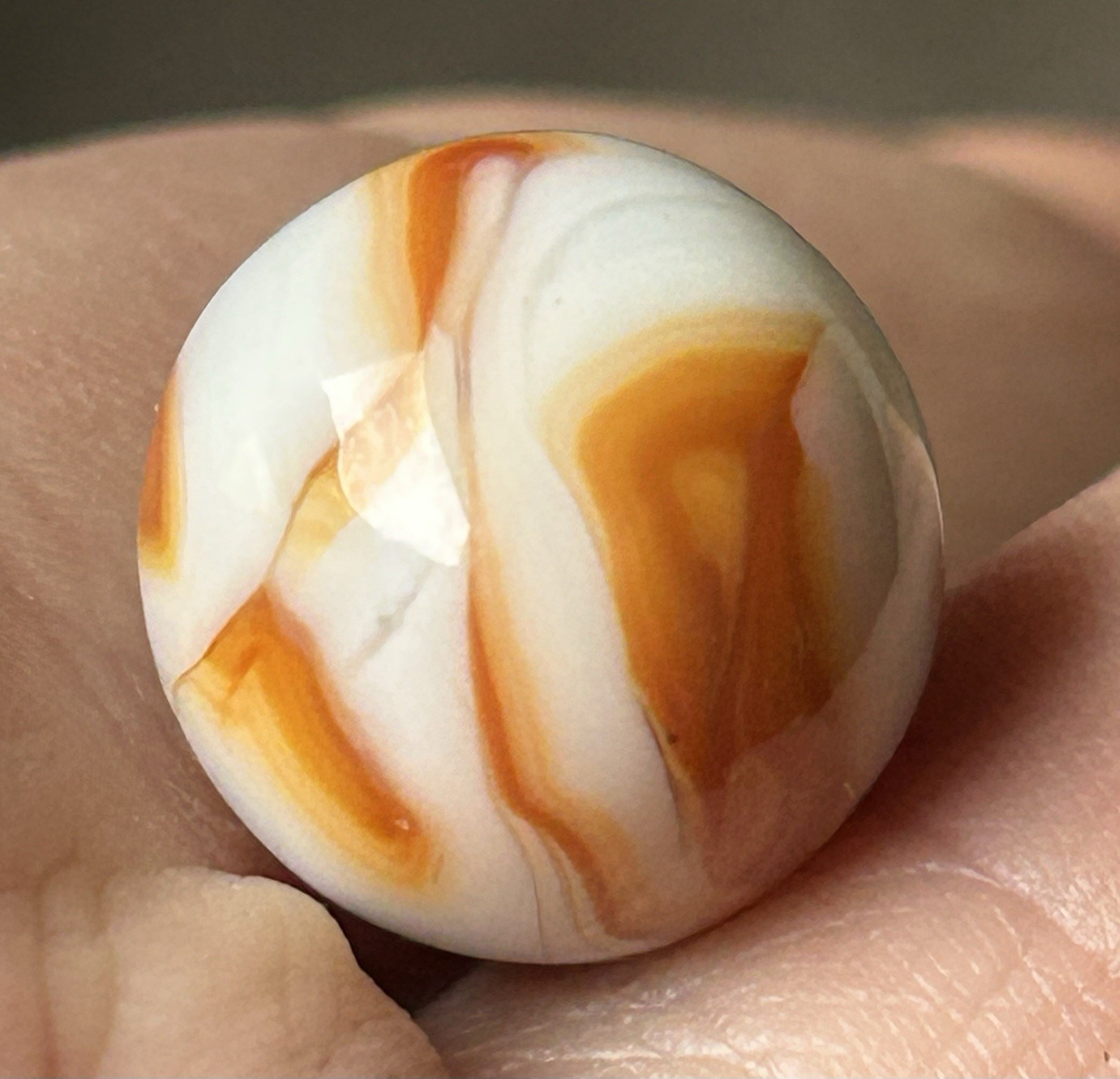 Vintage Alley Agate Or Heaton 0.64” Copper Ribbon Swirl Marble NM!