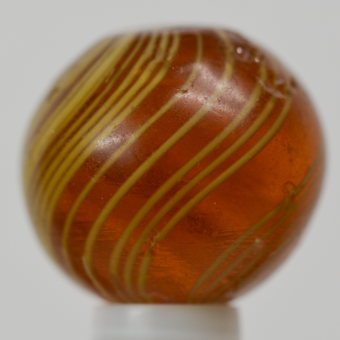Handmade Gooseberry Marble, Amber Glass, 11/16 in, Good+ to NM-, Germany, S1421