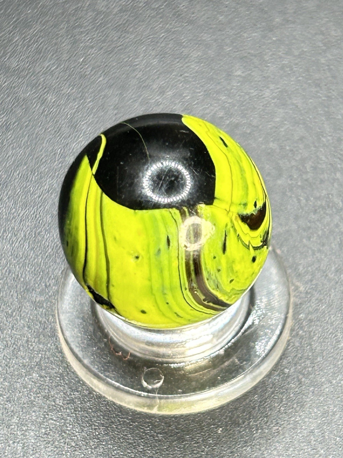 Vintage Electric Yellow Christensen Agate Striped Opaque Marble