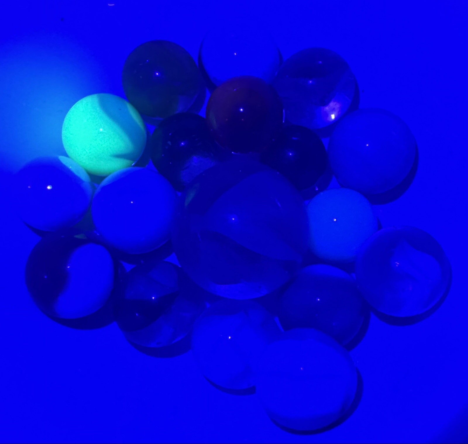 Vintage Lot Of MARBLES UV Reactive Cadmium Uranium Lot #1