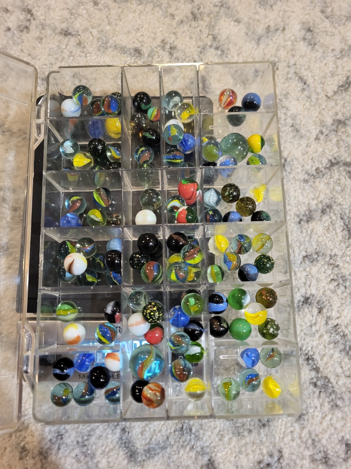 LOT of 125 Vintage Marbles COLLECTION with Organizer Slots