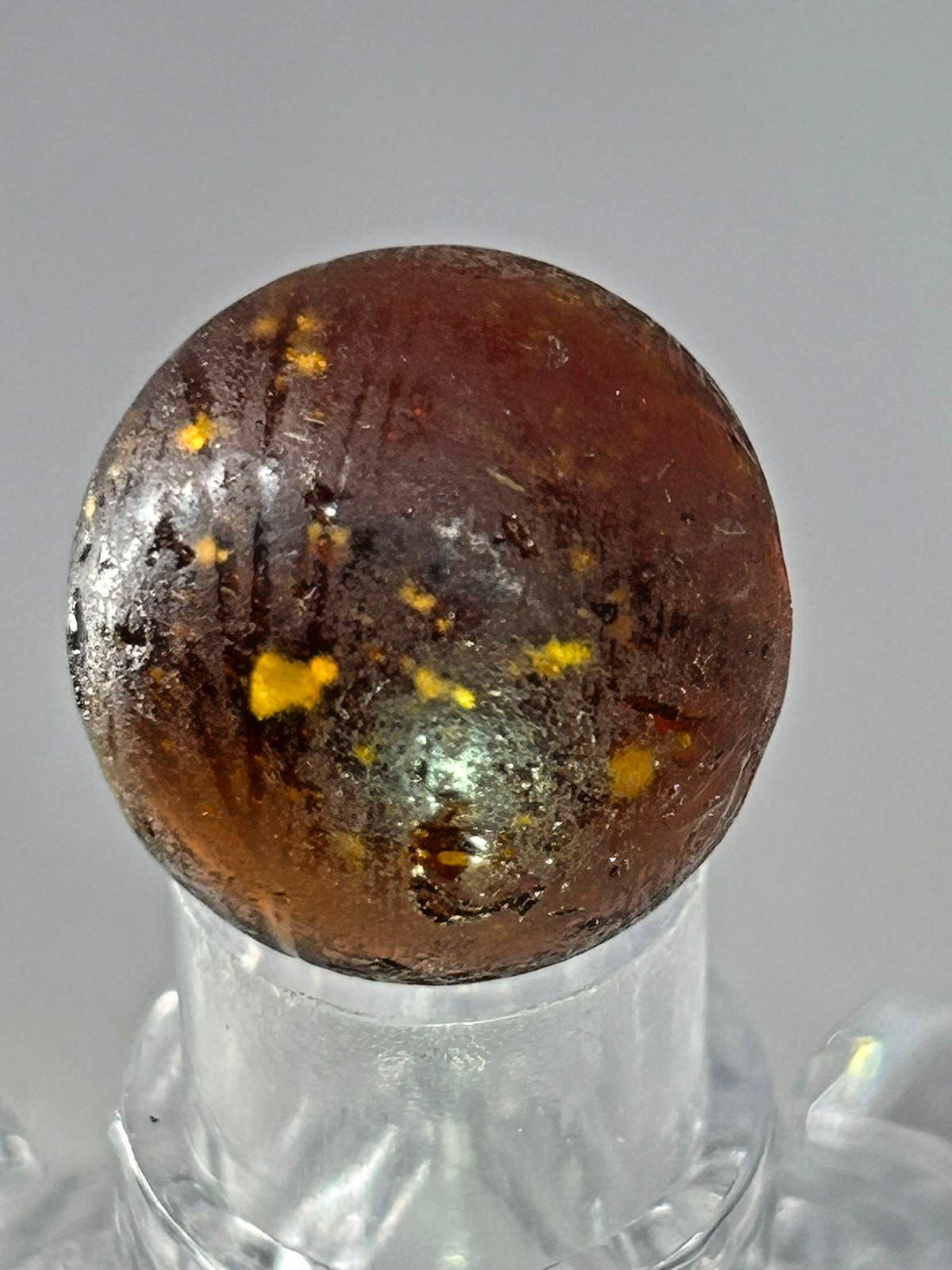 RARE Antique German Red Mica Gold Aventurine Marble 99/128″ NM+ M14