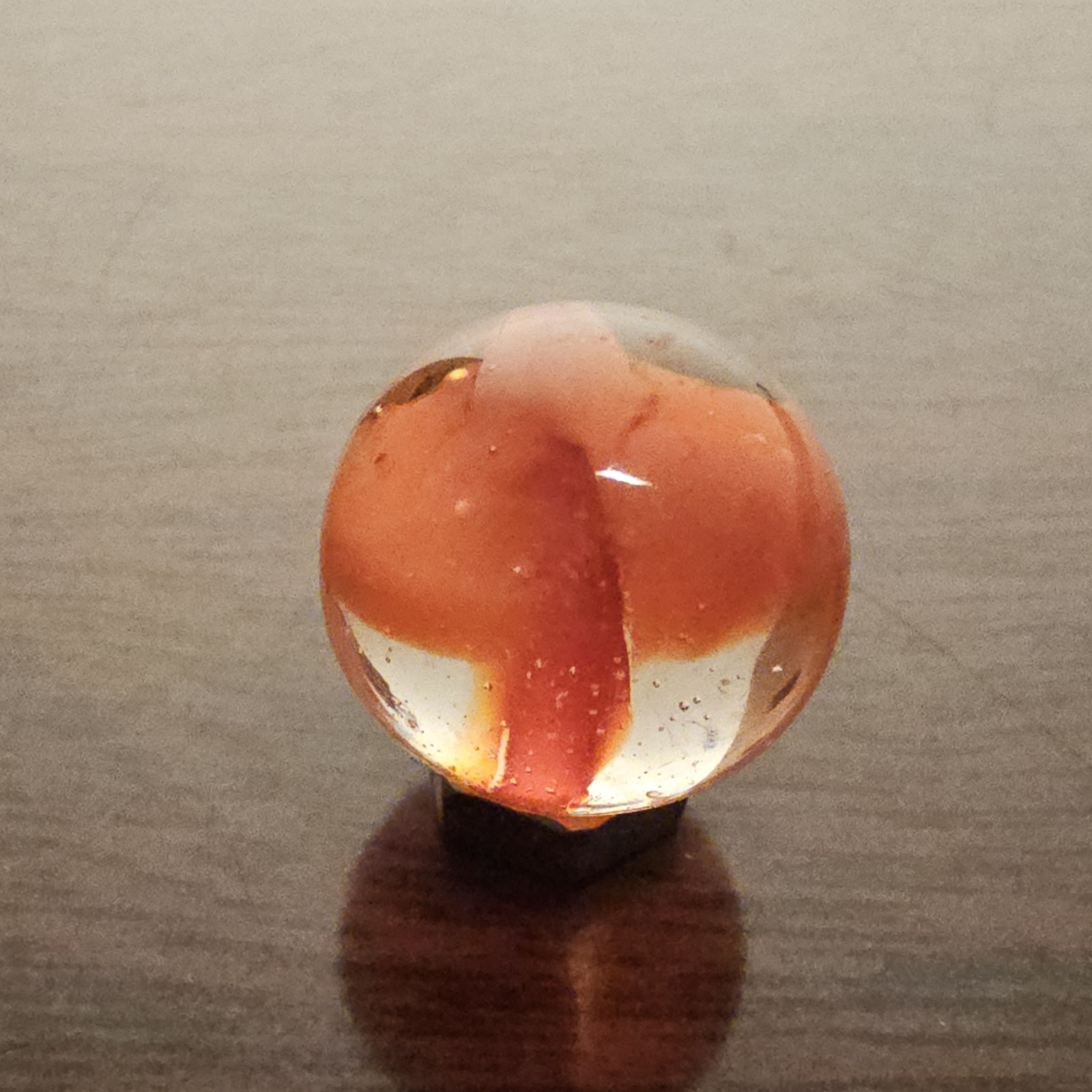 Vintage C.E. Bogard & Sons Orange 4 Lobe Cats Eye. 625 Marble Bubbles
