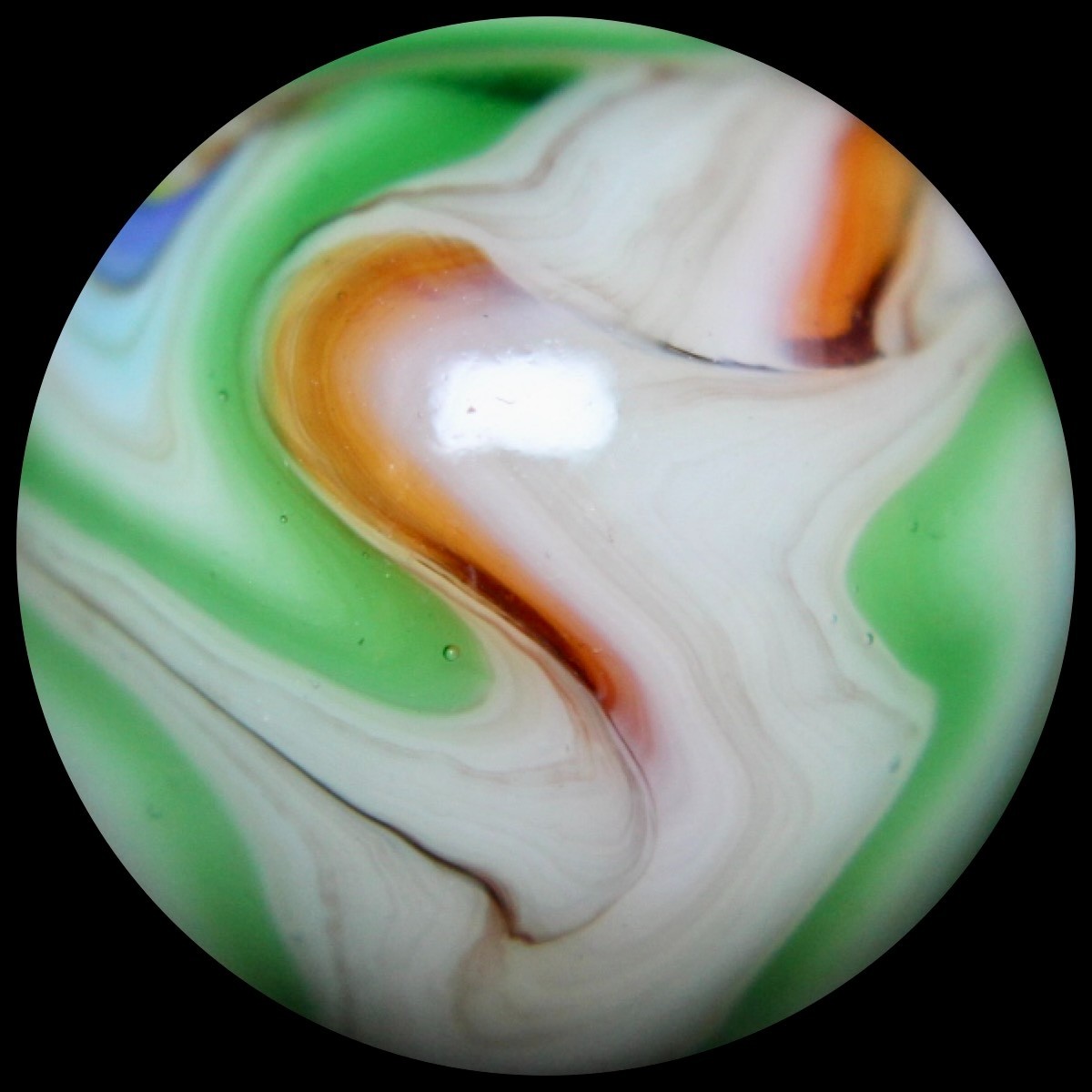 JABO Badger Marble Collector Series: Baby Blue Rainbow Wet Mint