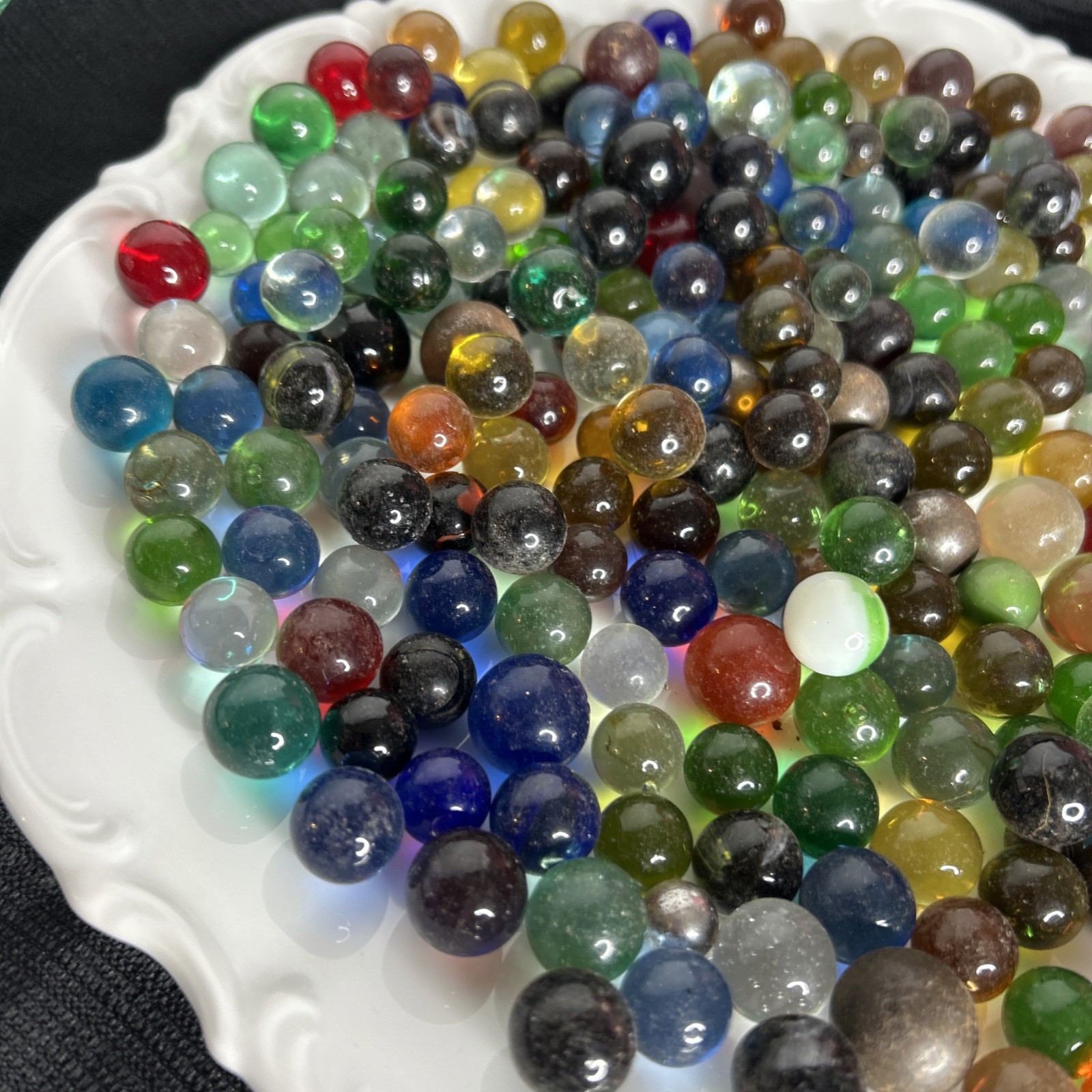 Vintage Glass Marble Lot 250 Multi Sizes