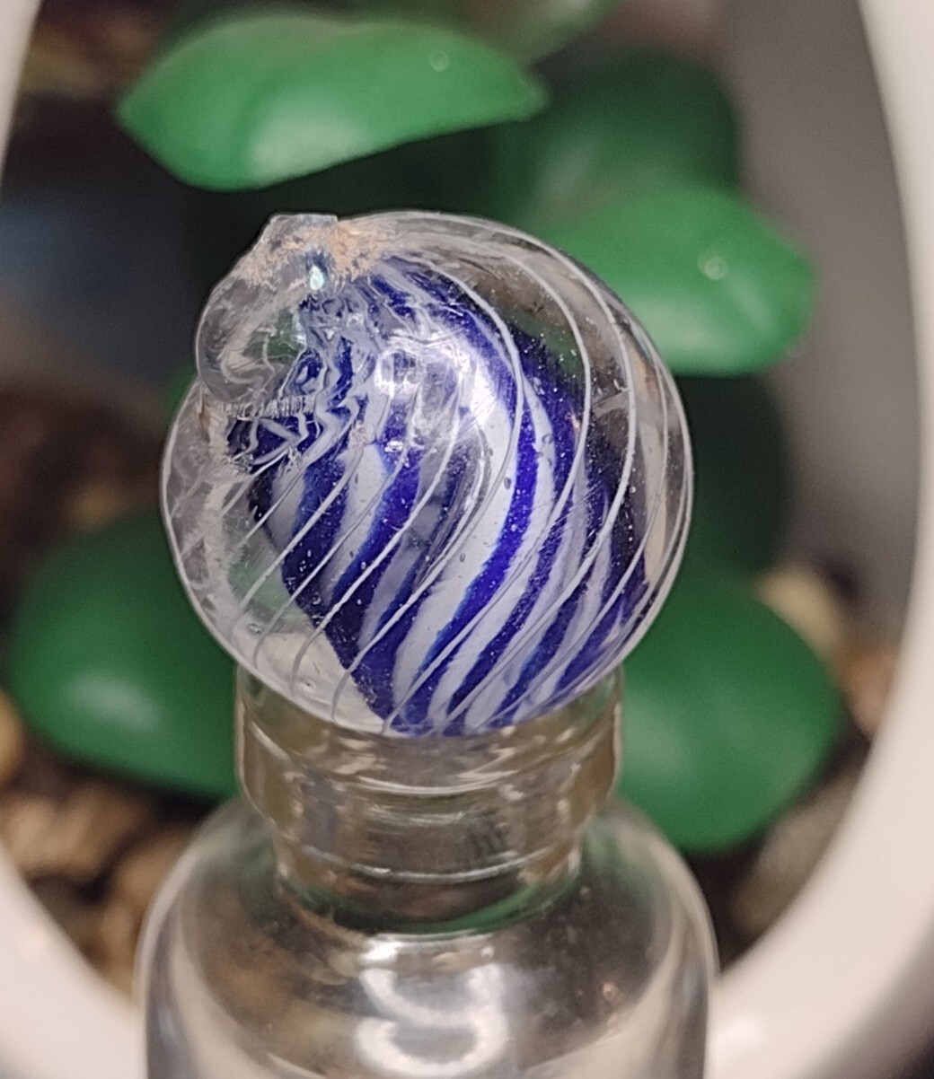 12+ Outer Bands Glass 2 Color Solid Core SWIRL .69″ Antique HTF GERMAN Marbles