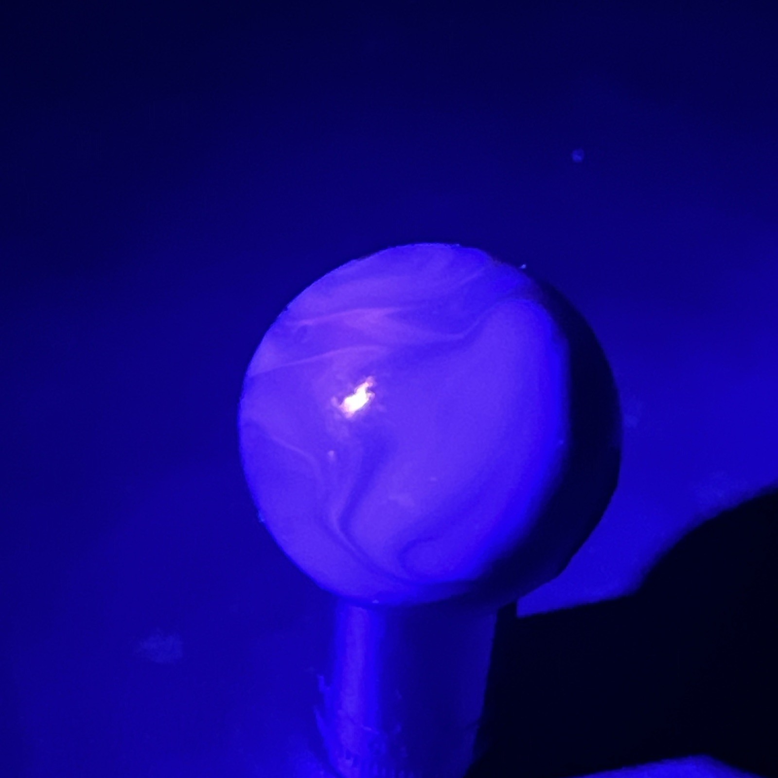 Vintage Shooter Marble .936 Rust/bluish/greyish/yellow. Glows In UV Light (8)