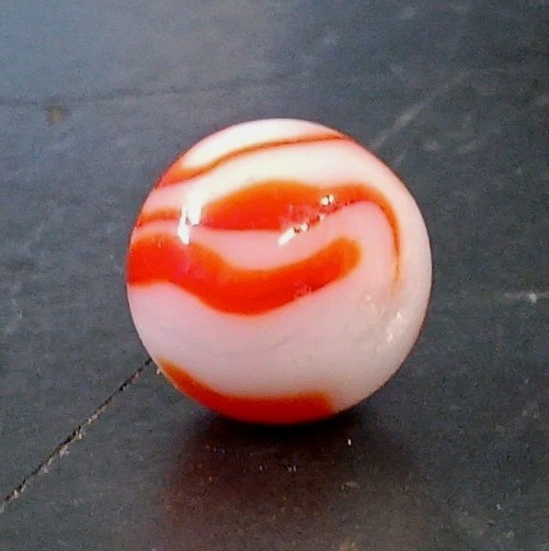 Vintage Marbles Peltier Alley Ravenswood Christensen Flame Swirl .63″ Marble