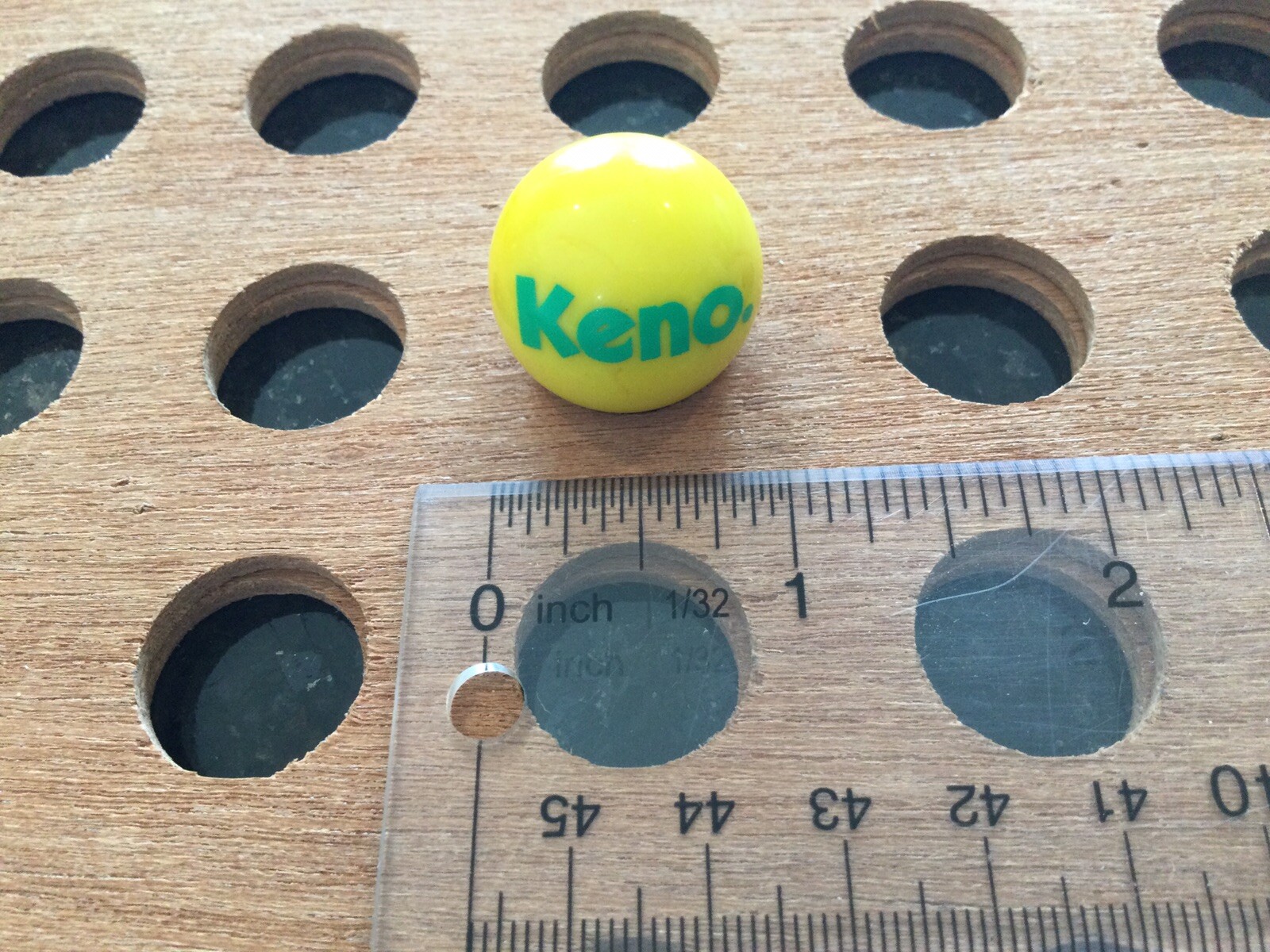 Vintage | “Keno” | Green Print on Yellow Marble