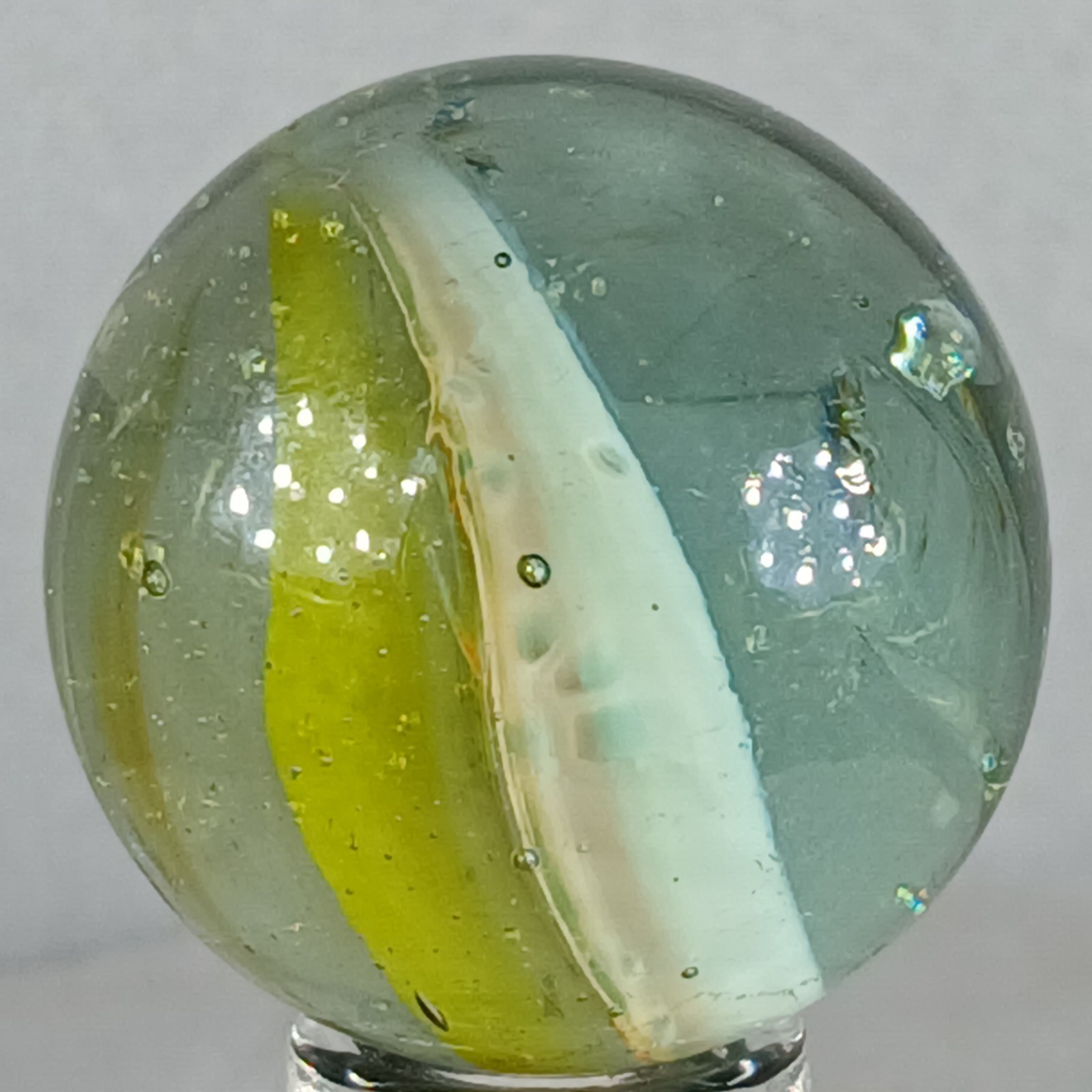 Large Vintage Tri-Color Hybrid Cat’s Eye Marble .94 Inches Near-Mint Condition