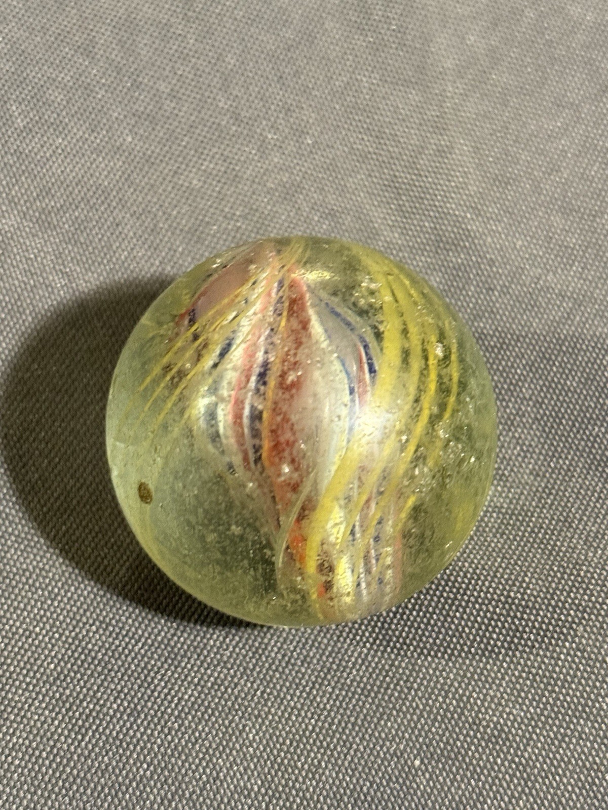 LARGE Early Antique Hand Blown Glass Shooter Marble C