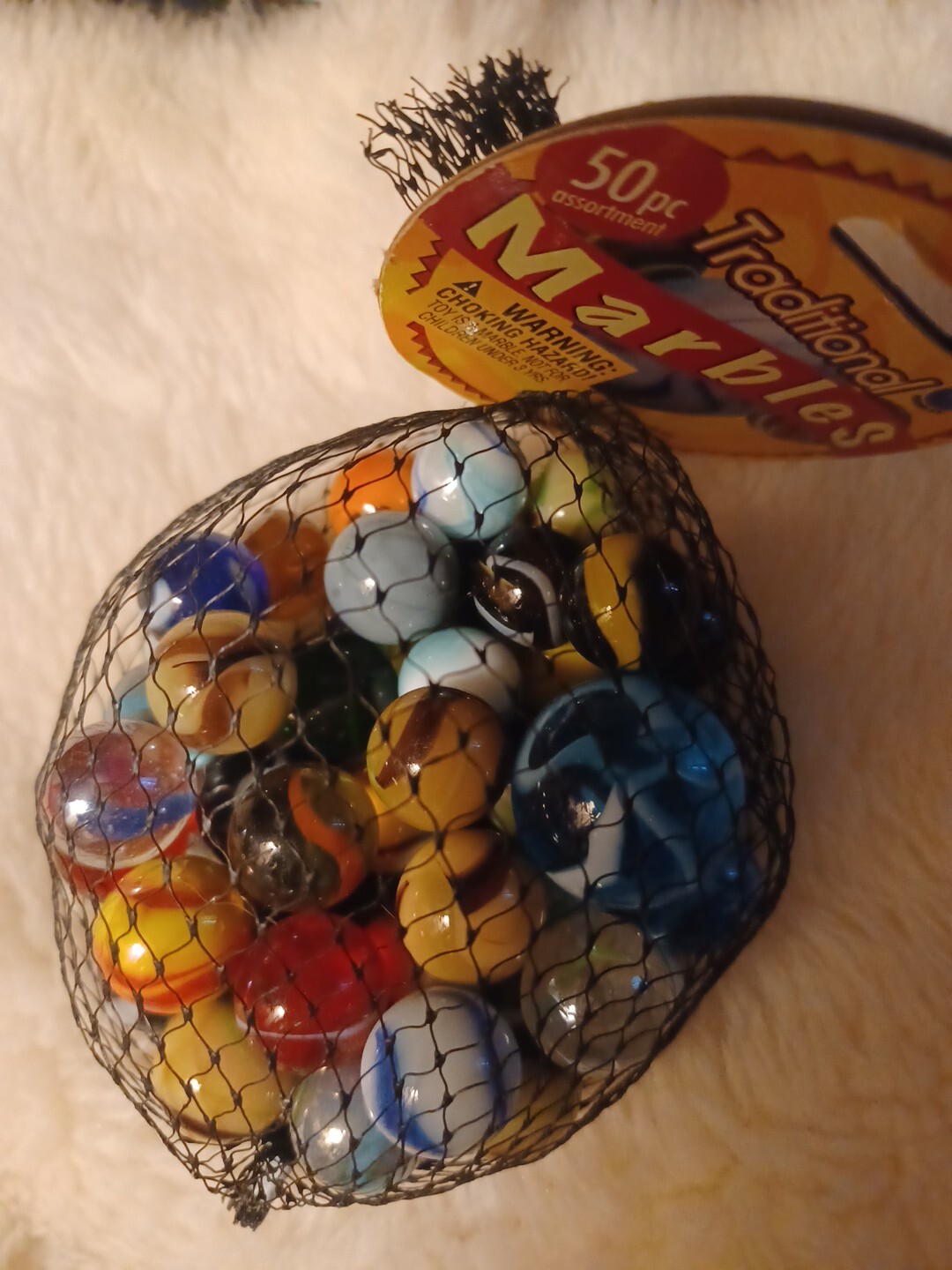 New In Bag50 Piece Traditional Marbles 49 Plus 1 Shooter 100% Glass MadeInMexico